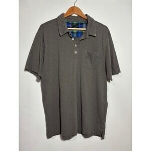 William Murray Men's XL‎ Gray Short Sleeve Plaid Lined Golf Polo Shirt Cotton